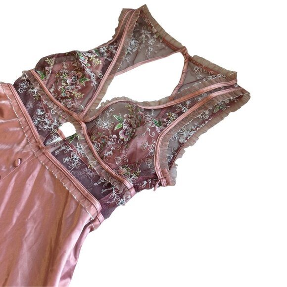 EUC! RARE! For Love and Lemons Euphoria Embroidered Floral Slip Dress Size XS - Picture 7 of 16